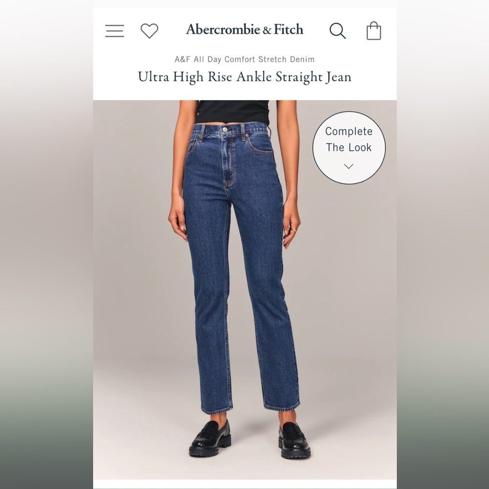 Ultra high rise ankle straight jean Abercrombie and Finch size 31